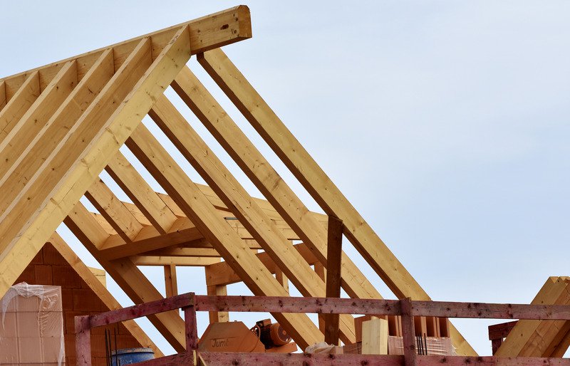 Wooden roof beams
