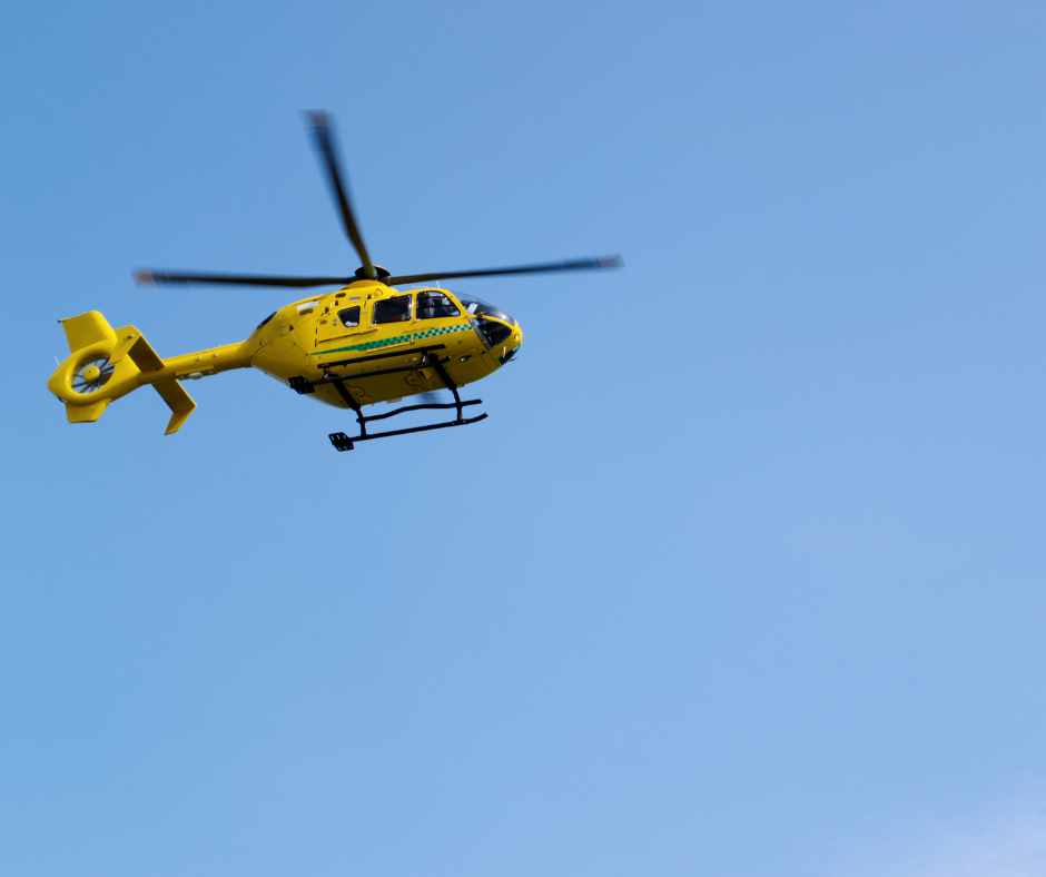Yellow air ambulance