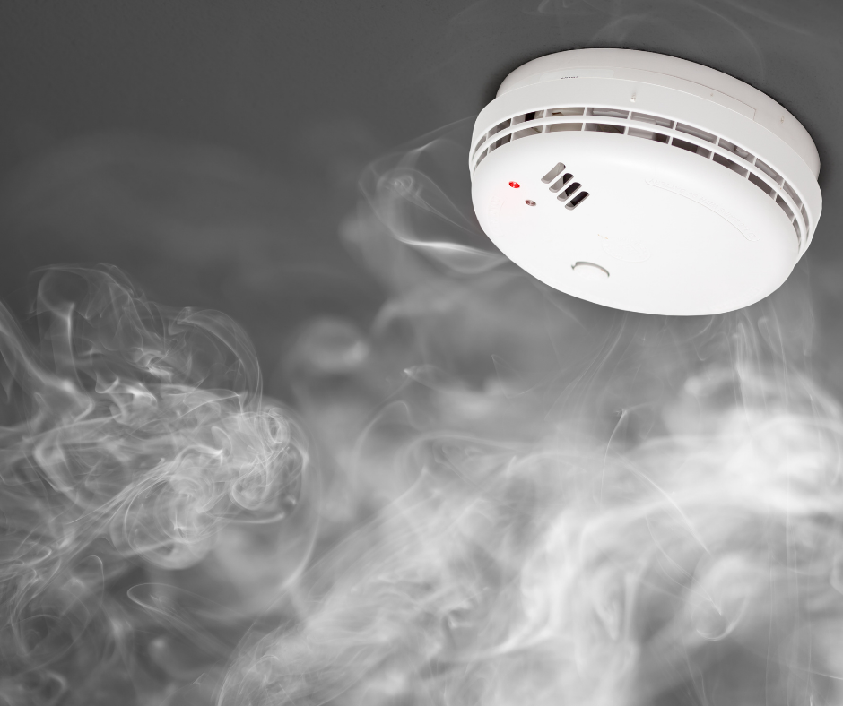 white smoke detector