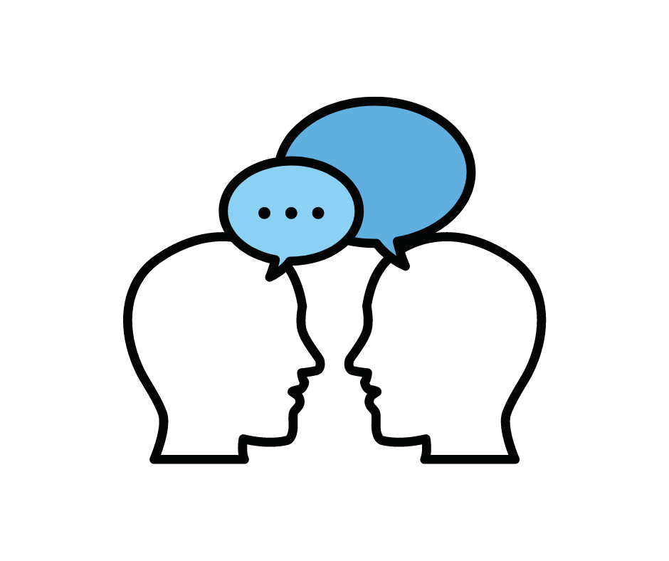 Clip art of two people talking